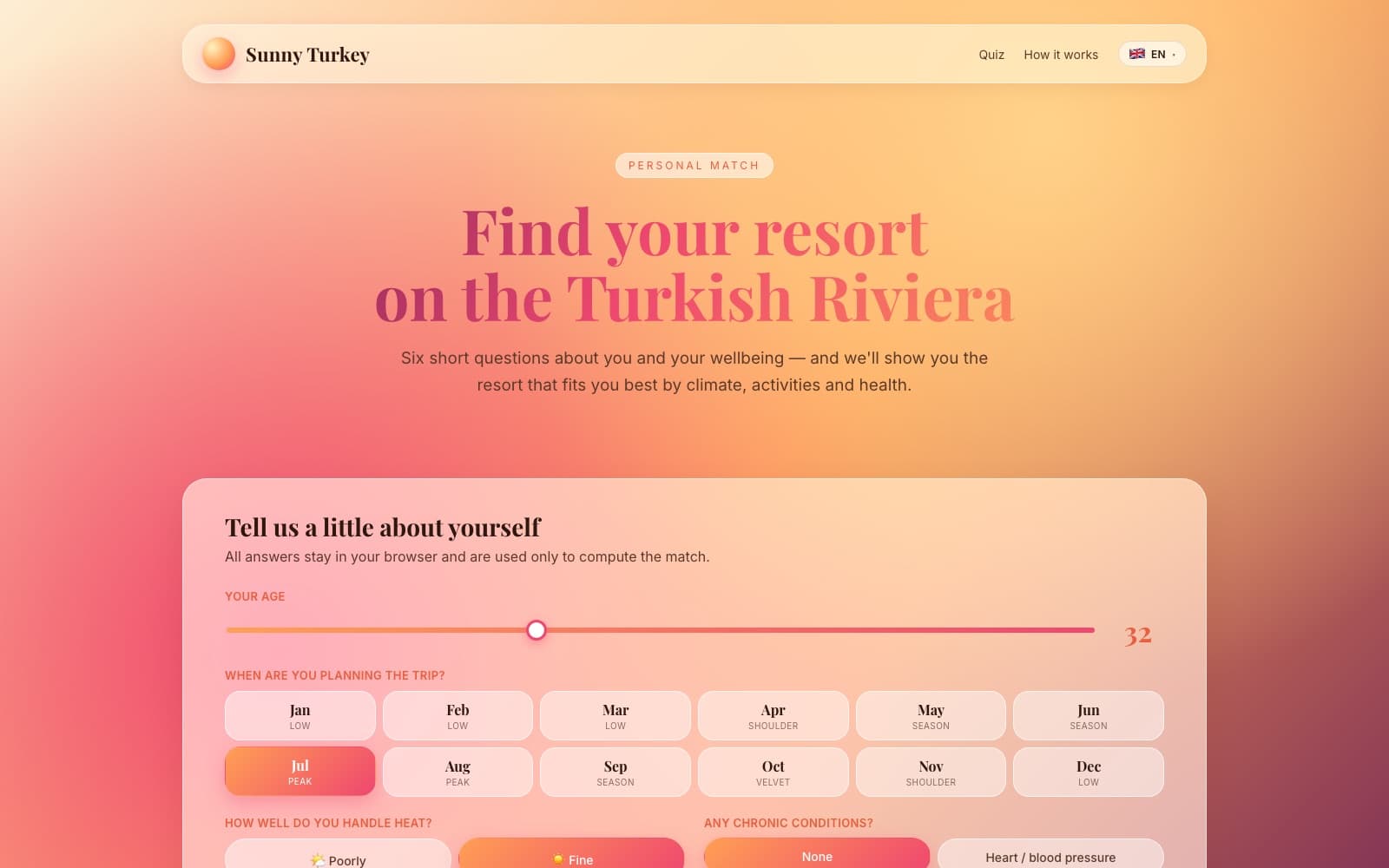 Sunny Turkey — resort matcher